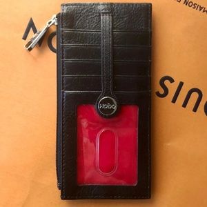 Hobo International Card Stacker Wallet, Black Red
